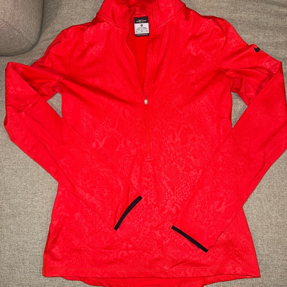 Nike Women's Bright Red Half-Zip Jacket